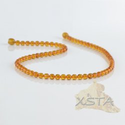 Faceted Amber necklace polished cognac